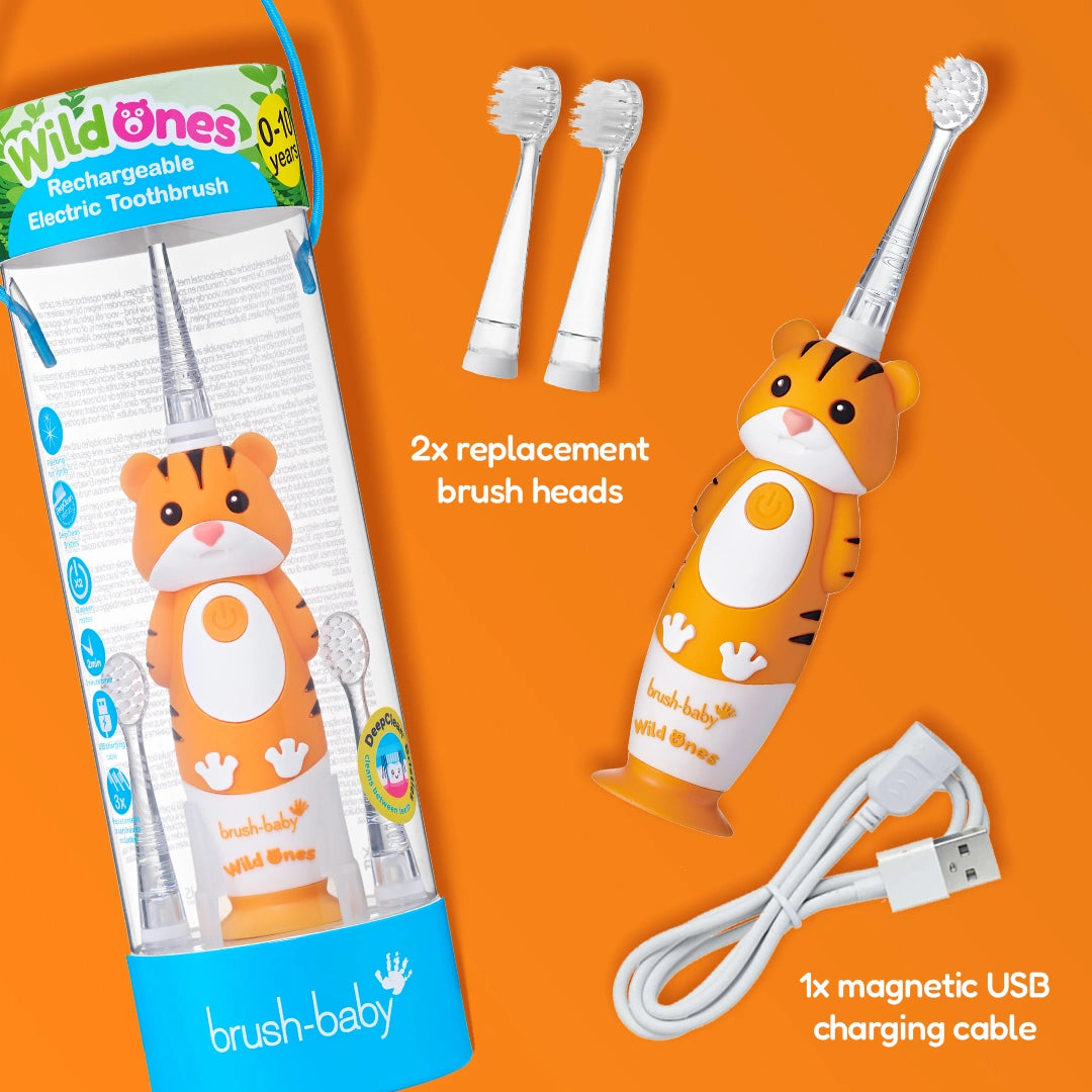 WildOnes™ Tiger Rechargeable Kids Toothbrush Gift Set