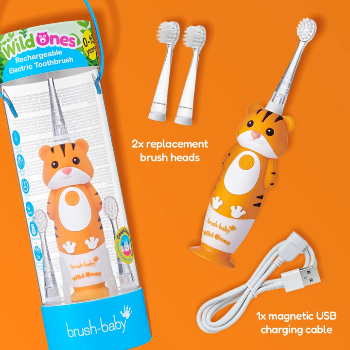 WildOnes™ Tiger Rechargeable Kids Toothbrush Gift Set