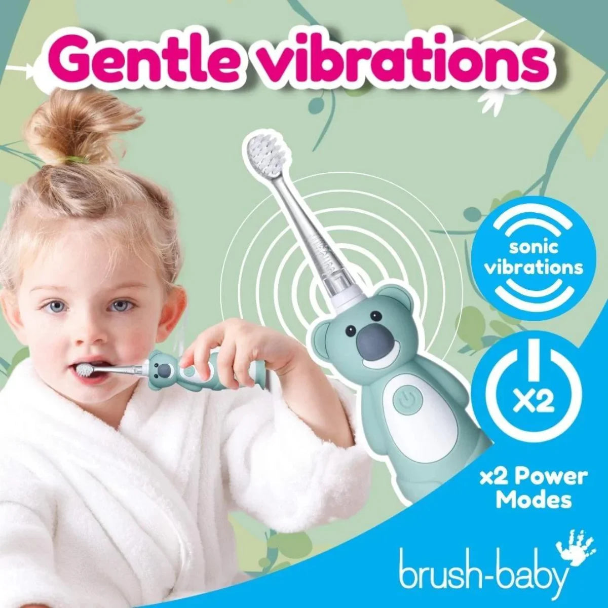 Brush Baby WildOnes Koala Kids Electric Rechargeable toothbrush for children's milk teeth