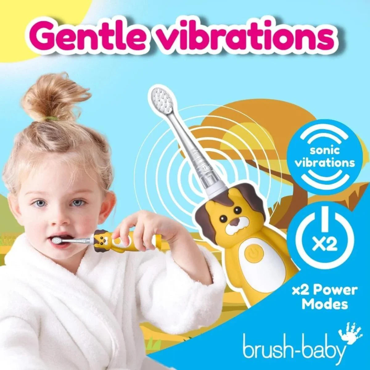 BrushBaby WildOnes Lion Children's Rechargeable Electric Toothbrush