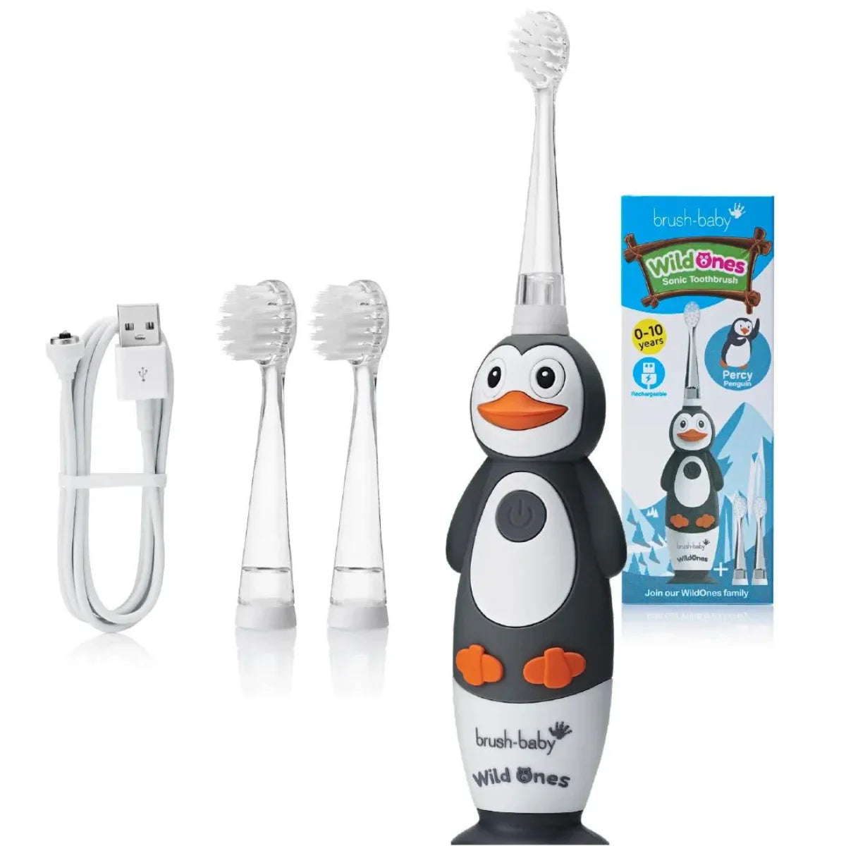 WildOnes™ Penguin Rechargeable Kids Toothbrush Gift Set