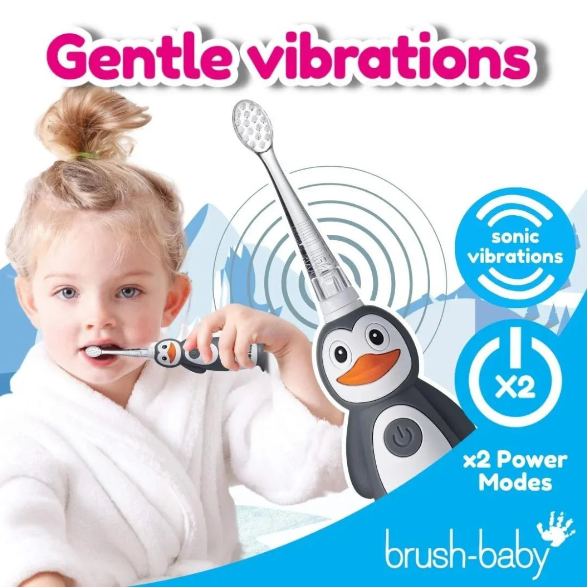 BrushBaby WildOnes Penguin child Electric Rechargeable Toothbrush