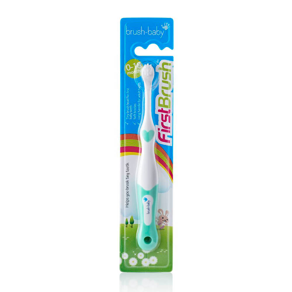 First Toothbrush - BrushBaby Teal colour best baby toothbrush pack